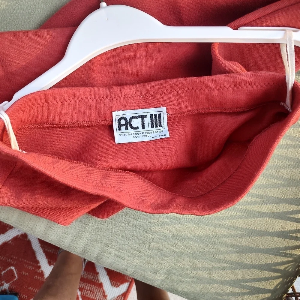ACT III Vintage 1960 Orange Skirt! Part Wool!